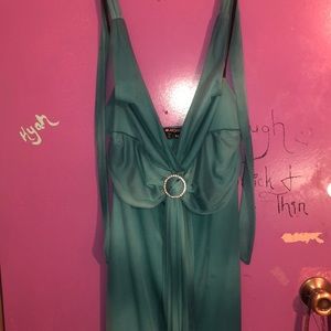 A multi blue knee length dress